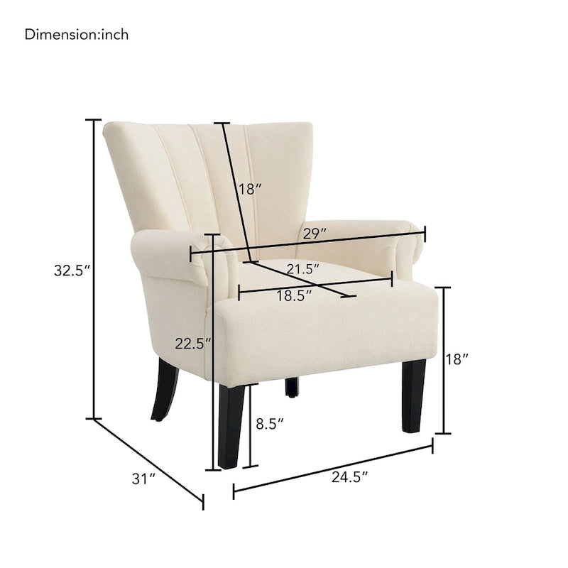 Poltrona a schienale alto Beige Channel