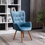 Poltrona Accent Contemporanea in Velluto con Bottoni Capitonnè