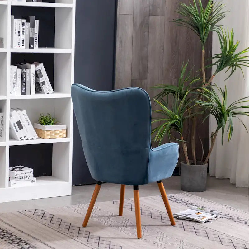 Poltrona Accent Contemporanea in Velluto con Bottoni Capitonnè