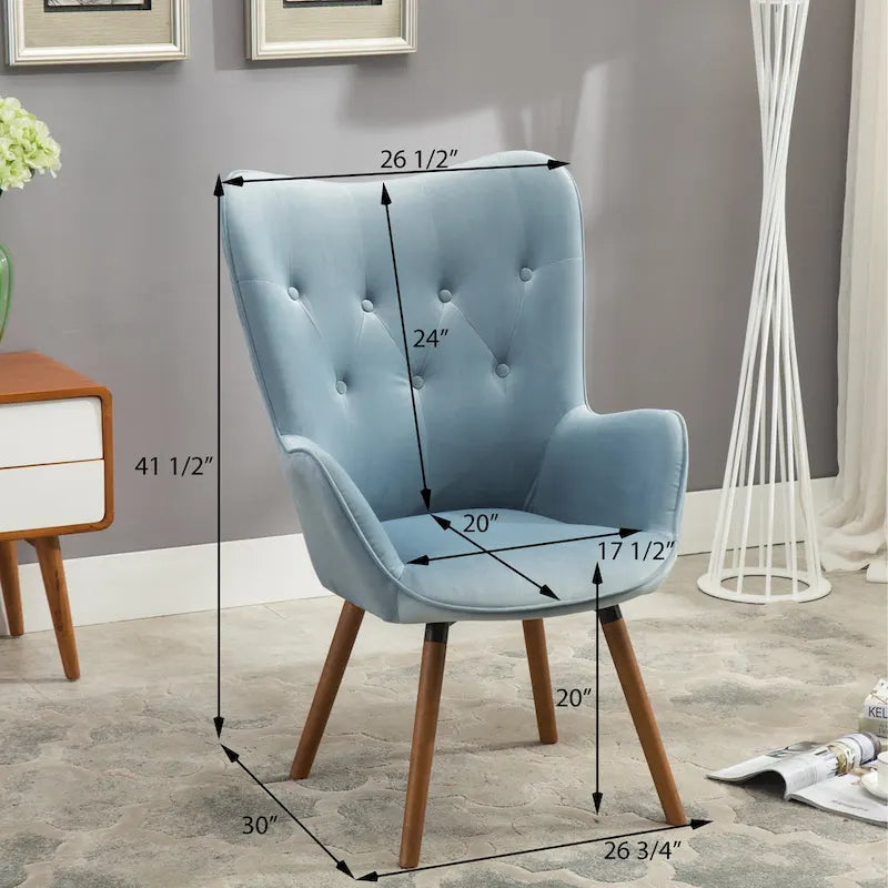 Poltrona Accent Contemporanea in Velluto con Bottoni Capitonnè