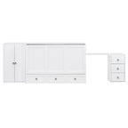 Letto a scomparsa matrimoniale con porta USB, ampio cassetto e combinazione guardaroba/scrivania