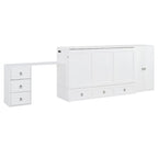Letto a scomparsa matrimoniale con porta USB, ampio cassetto e combinazione guardaroba/scrivania