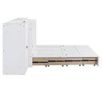 Letto a scomparsa matrimoniale con porta USB, ampio cassetto e combinazione guardaroba/scrivania