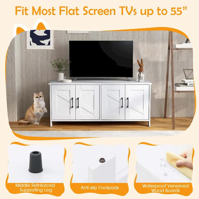 Mobile Cuccia per Gatti con Doppie Camere – Mobiletto in Legno