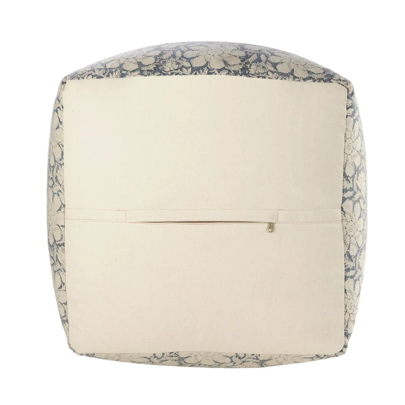 Pouf quadrato floreale – 50 cm, rivestimento in cotone