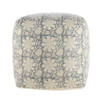 Pouf quadrato floreale – 50 cm, rivestimento in cotone