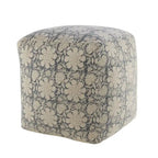 Pouf quadrato floreale – 50 cm, rivestimento in cotone
