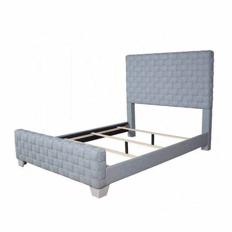 Letto a pannelli king size con testiera e pediera imbottite