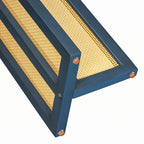 Consolle in rattan con ripiano ovale - Blu marino