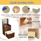 Set da tavolo per trucco con specchio illuminato, 3 cassetti e sgabello