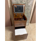 Set da tavolo per trucco con specchio illuminato, 3 cassetti e sgabello