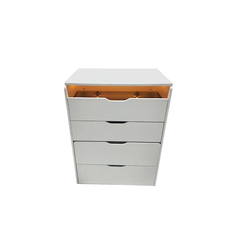 Set da tavolo per trucco con specchio illuminato, 3 cassetti e sgabello
