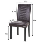 Set di 4 sedie da pranzo imbottite con schienale alto e gambe in legno massello