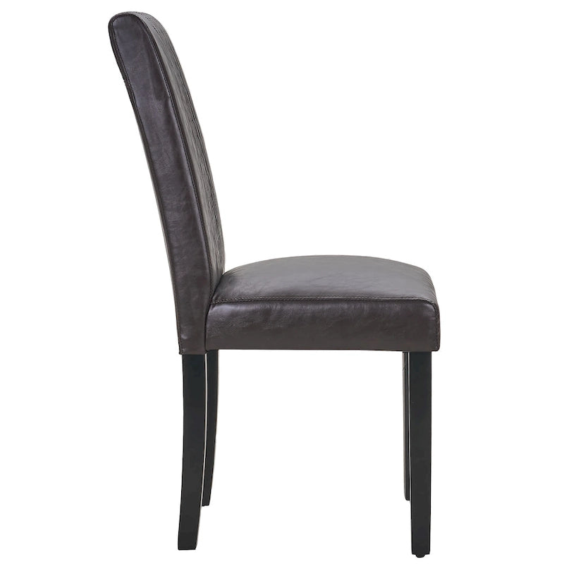 Set di 4 sedie da pranzo imbottite con schienale alto e gambe in legno massello