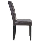 Set di 4 sedie da pranzo imbottite con schienale alto e gambe in legno massello