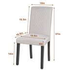 Set di 4 sedie da pranzo imbottite con schienale alto e gambe in legno massello