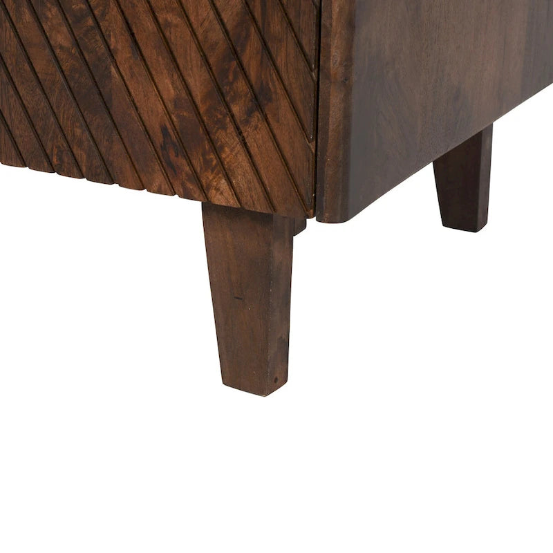 Mobiletto contenitore in legno di mango con ripiano regolabile e due ante