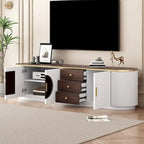 Mobile TV da 70,8" con 3 cassetti, 2 armadietti con anta in vetro e gestione cavi