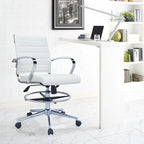 Sedia girevole da bancone altezza media con sedile in pelle PU