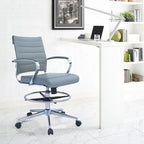 Sedia girevole da bancone altezza media con sedile in pelle PU