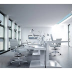 Sedia girevole da bancone altezza media con sedile in pelle PU