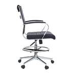Sedia girevole da bancone altezza media con sedile in pelle PU