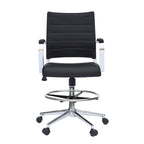 Sedia girevole da bancone altezza media con sedile in pelle PU