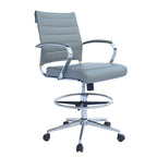 Sedia girevole da bancone altezza media con sedile in pelle PU