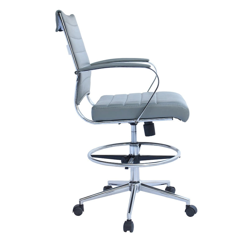 Sedia girevole da bancone altezza media con sedile in pelle PU