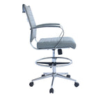 Sedia girevole da bancone altezza media con sedile in pelle PU