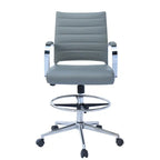 Sedia girevole da bancone altezza media con sedile in pelle PU