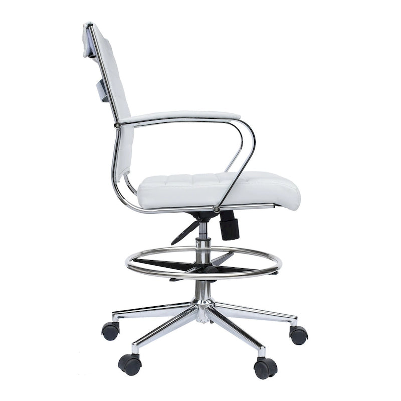 Sedia girevole da bancone altezza media con sedile in pelle PU
