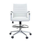 Sedia girevole da bancone altezza media con sedile in pelle PU