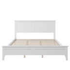 Letto a piattaforma in legno massello con testiera