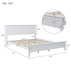 Letto a piattaforma in legno massello con testiera