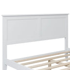 Letto a piattaforma in legno massello con testiera