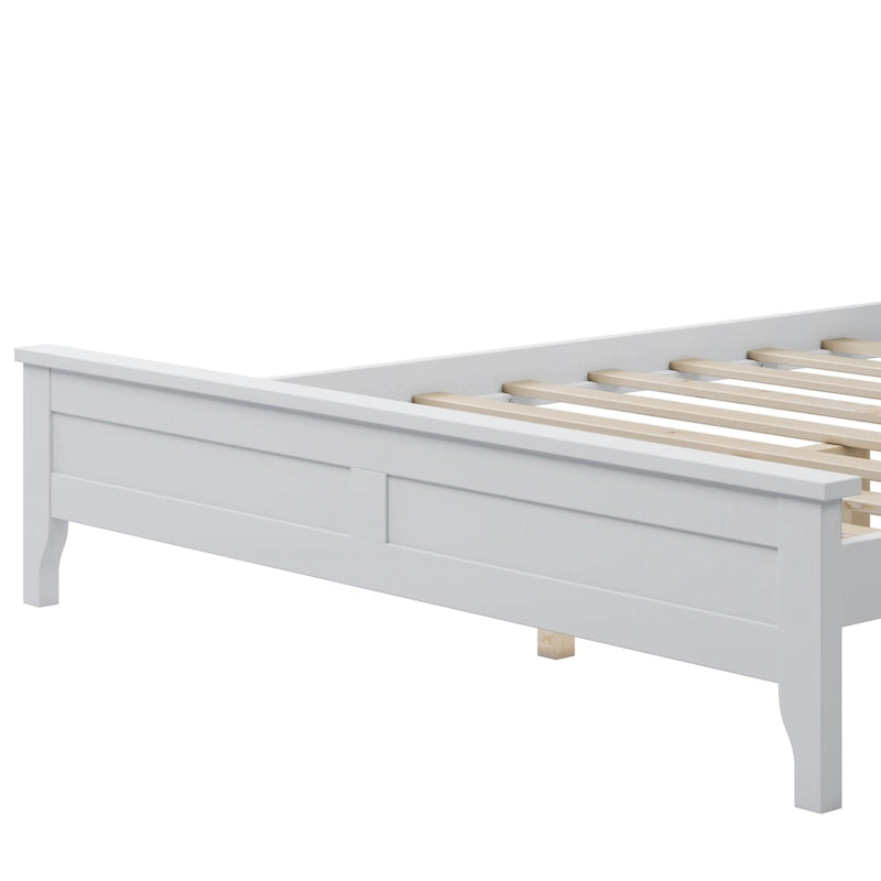 Letto a piattaforma in legno massello con testiera