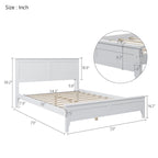 Letto a piattaforma in legno massello con testiera