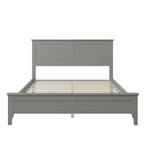 Letto a piattaforma in legno massello con testiera