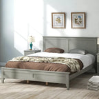 Letto a piattaforma in legno massello con testiera