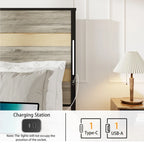 Letto Queen Size con cassetti contenitore e stazione di ricarica
