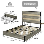 Letto Queen Size con cassetti contenitore e stazione di ricarica