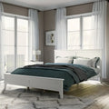 Letto matrimoniale "Queen Size" in legno massello con testiera, colore bianco