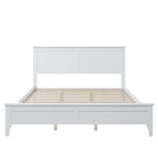 Letto matrimoniale "Queen Size" in legno massello con testiera, colore bianco