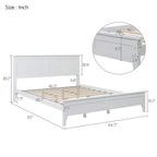 Letto matrimoniale "Queen Size" in legno massello con testiera, colore bianco
