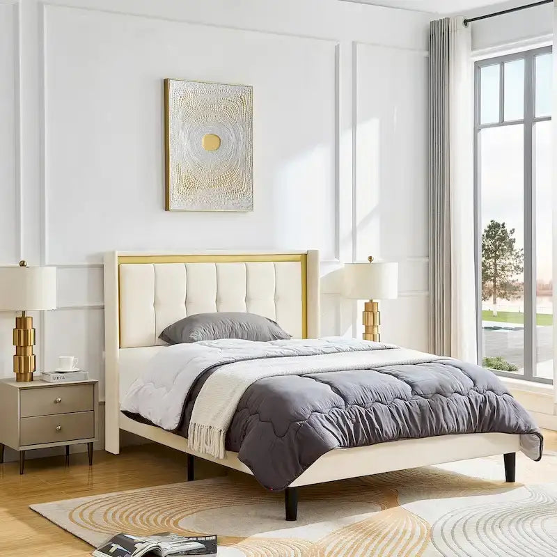 Struttura letto matrimoniale bianca