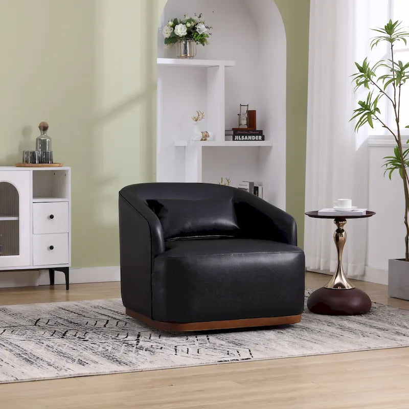 Poltrona a botte girevole a 360° rivestita con base in metallo