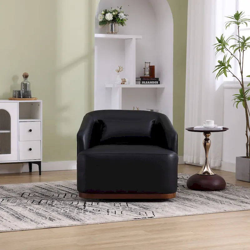 Poltrona a botte girevole a 360° rivestita con base in metallo