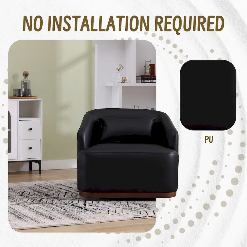 Poltrona a botte girevole a 360° rivestita con base in metallo