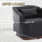 Poltrona a botte girevole a 360° rivestita con base in metallo